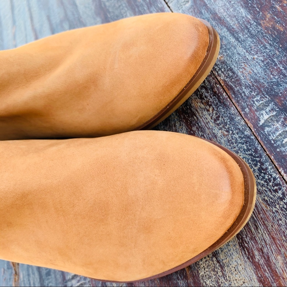 ALDO NEW Camel Ombre Tan Leather Zip BlockHeel Chelsea Boots - Picture 15 of 16